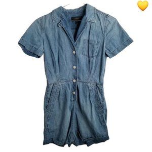 J.Crew: Short Sleeve Chambray Denim Romper Sz 0